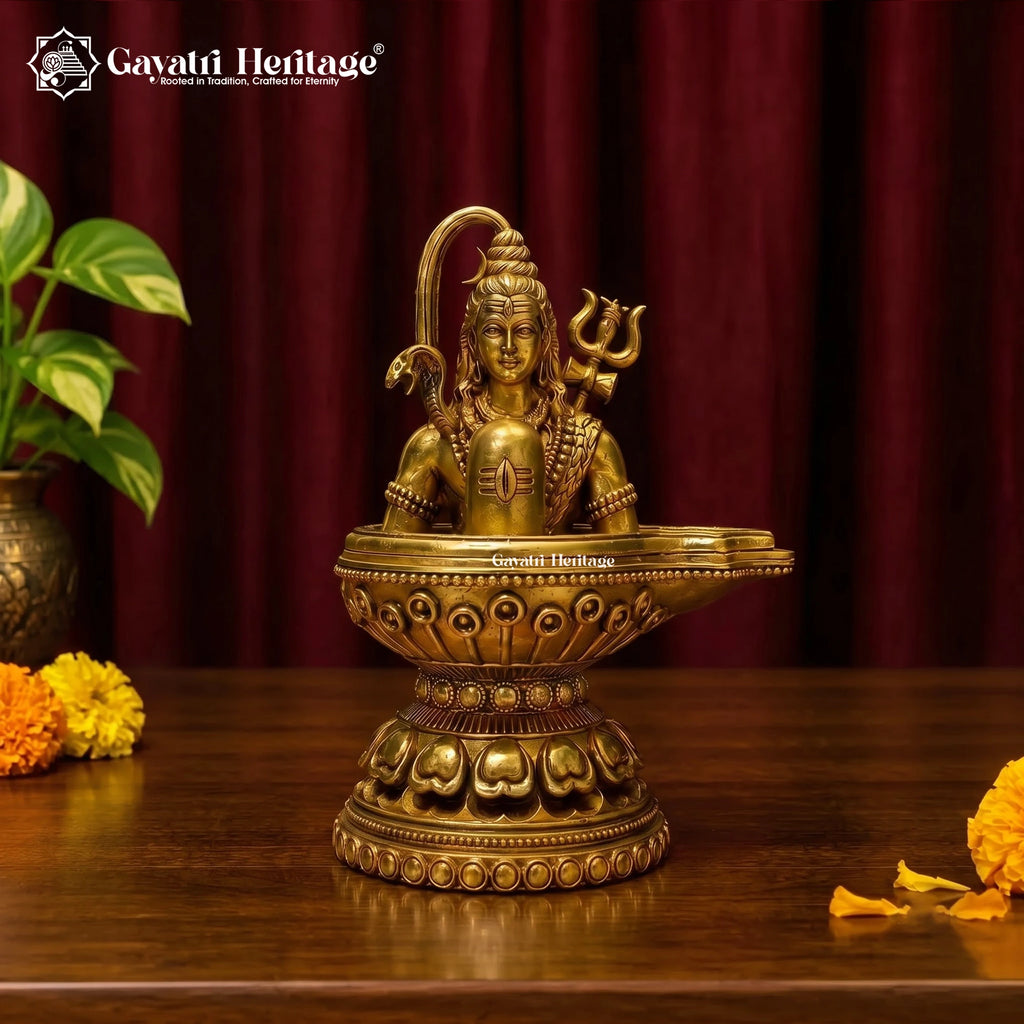 Brass Shiva Lingam with Nandi Set – view 2 of 6