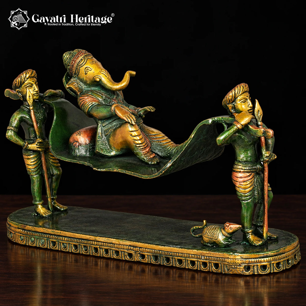 Brass Palki Ganesh – view 3 of 12