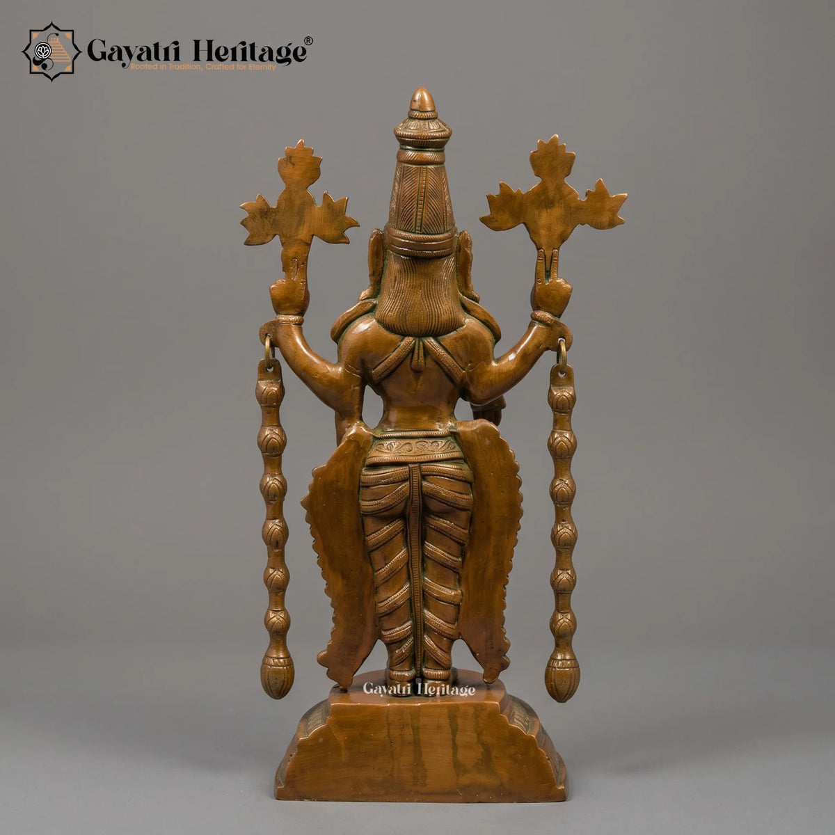 Brass Tirupati Balaji Statue | Copper Finish Standing (16 Inch)