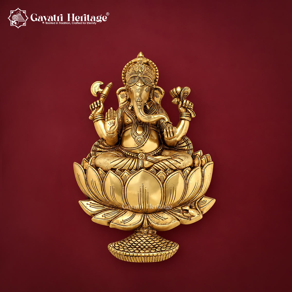 Brass Ganesh Laxmi Wall Decor – view 2 of 7