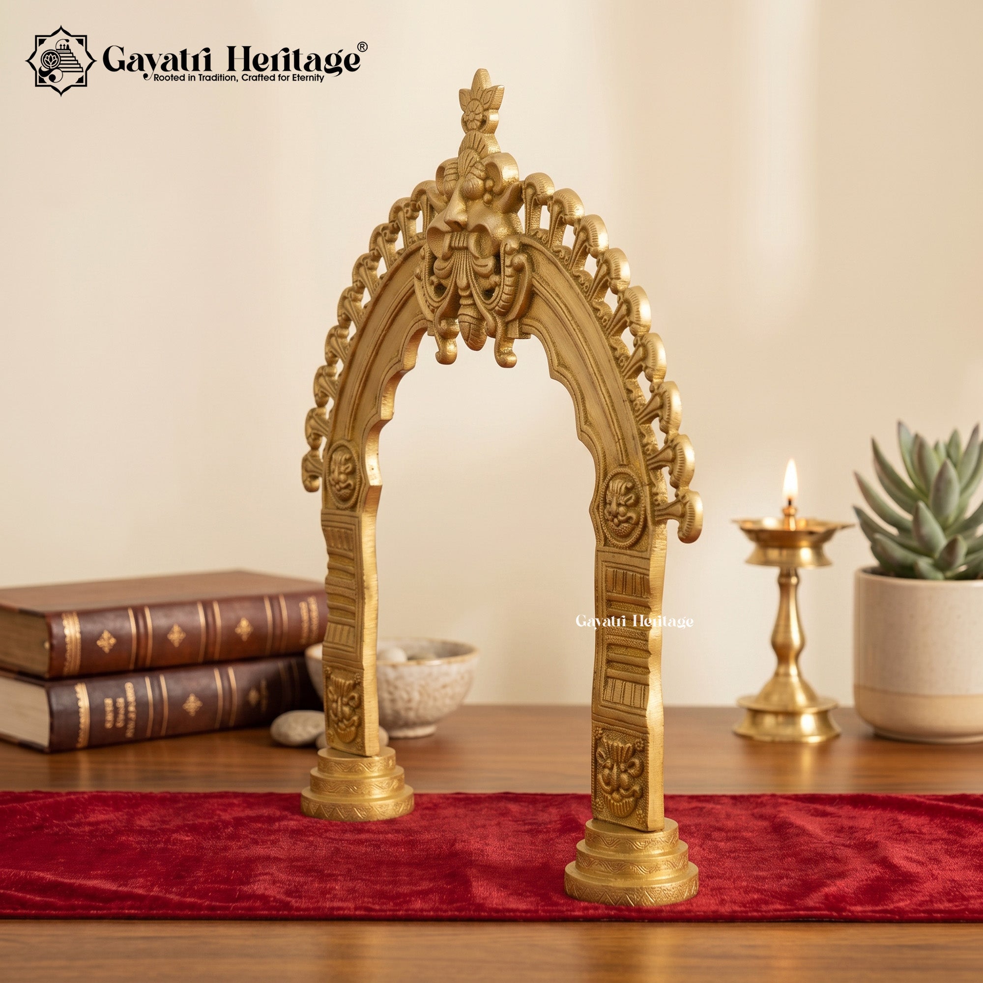 Brass Large Prabhavali Frame – Deity Arch Decor | Gayatri Heritage