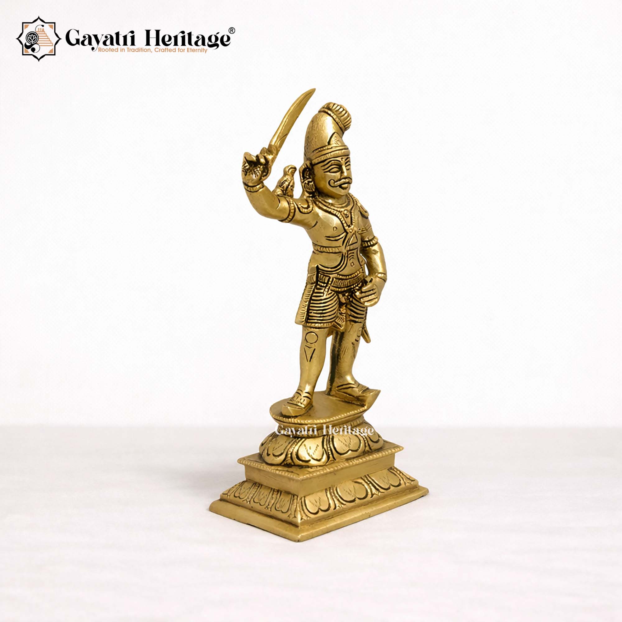 Brass Madurai Veeran Statue – Warrior Deity Decor | Gayatri Heritage