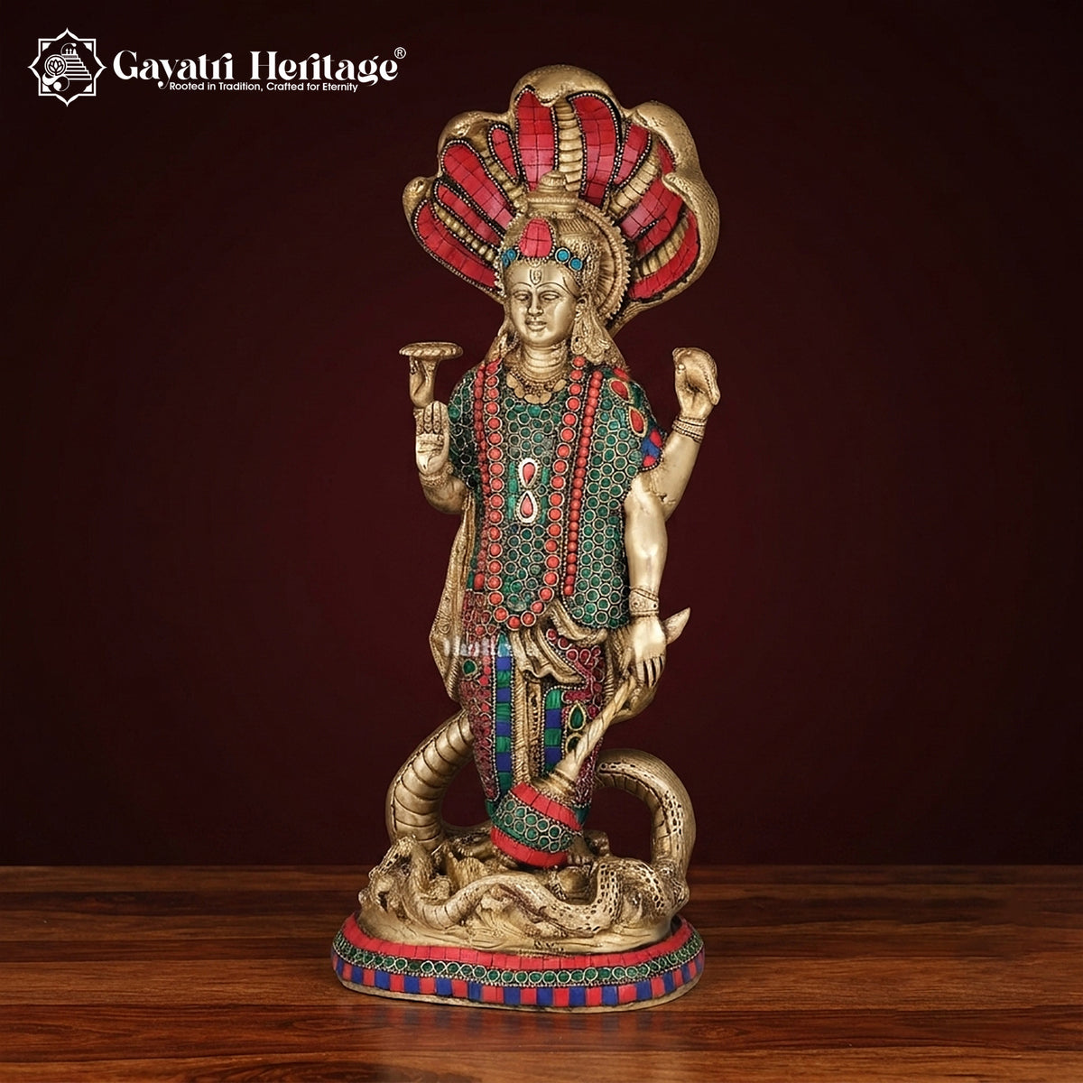 Brass Lord Vishnu Idol – view 2 of 3