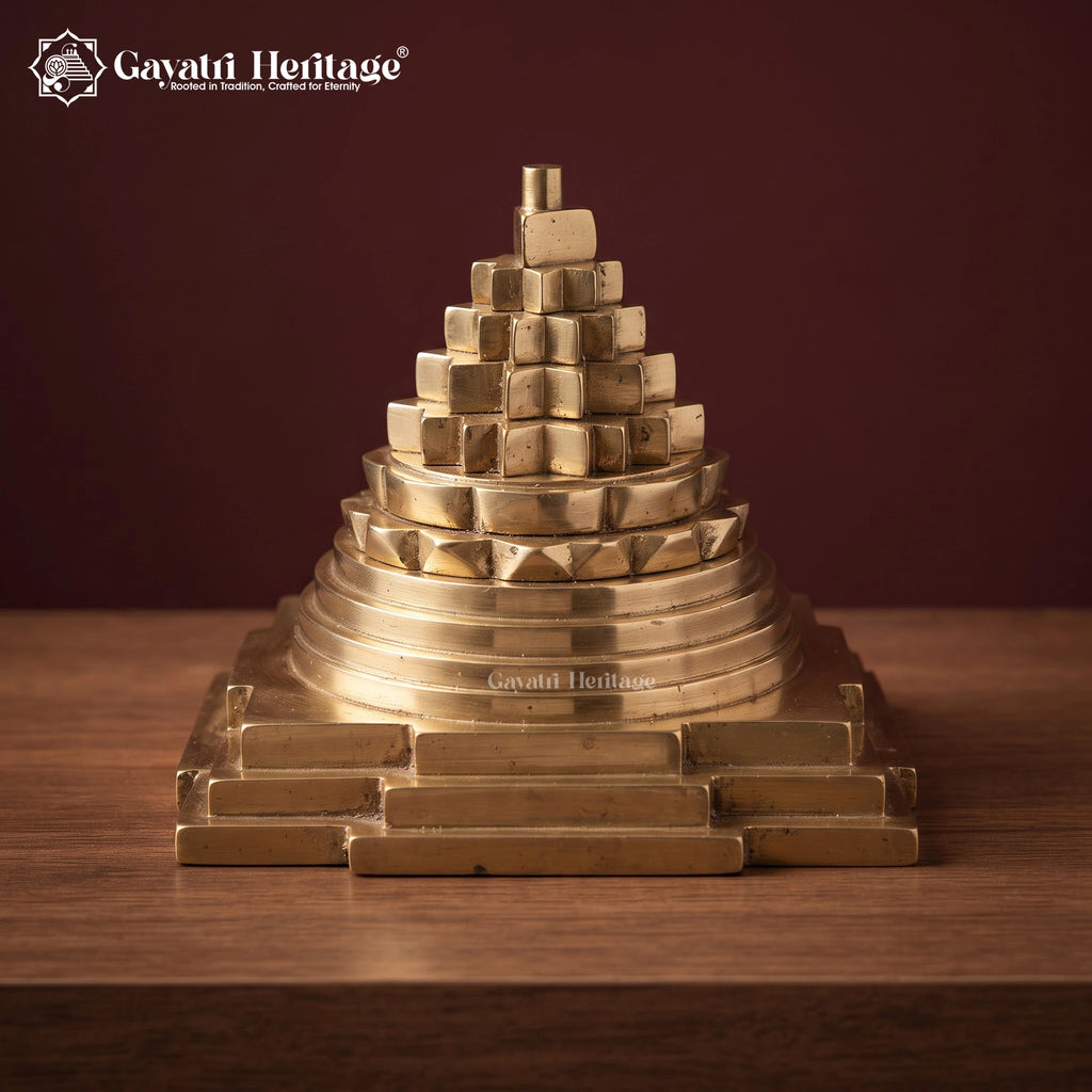 Brass Shri Yantra Meru | Vastu Pooja Decor | Wealth & Prosperity Gift