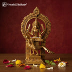 Brass Lord Murugan Idol with Peacock Vahana & Prabhavali – 11 Inch | Gayatri Heritage