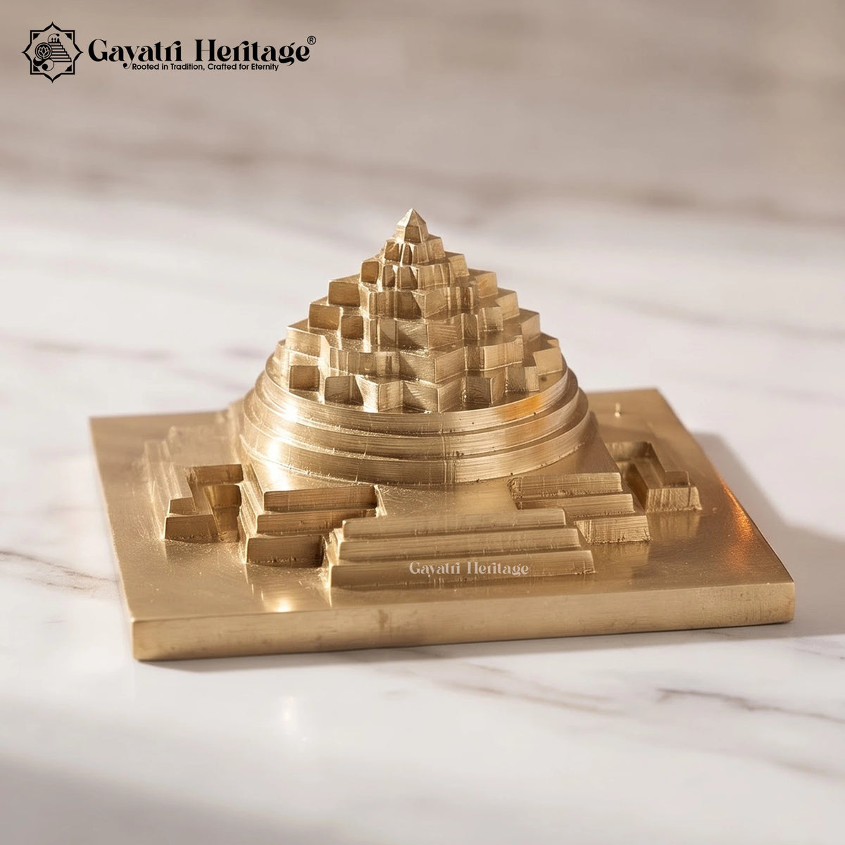 Brass 3D Model Shree Yantra | Sacred Shri Yantra Vastu & Pooja Home Decor | Spiritual Gift