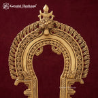 Brass Deity Throne with Kirtimukha Prabhavali | Temple Altar Seat (14 Inch)