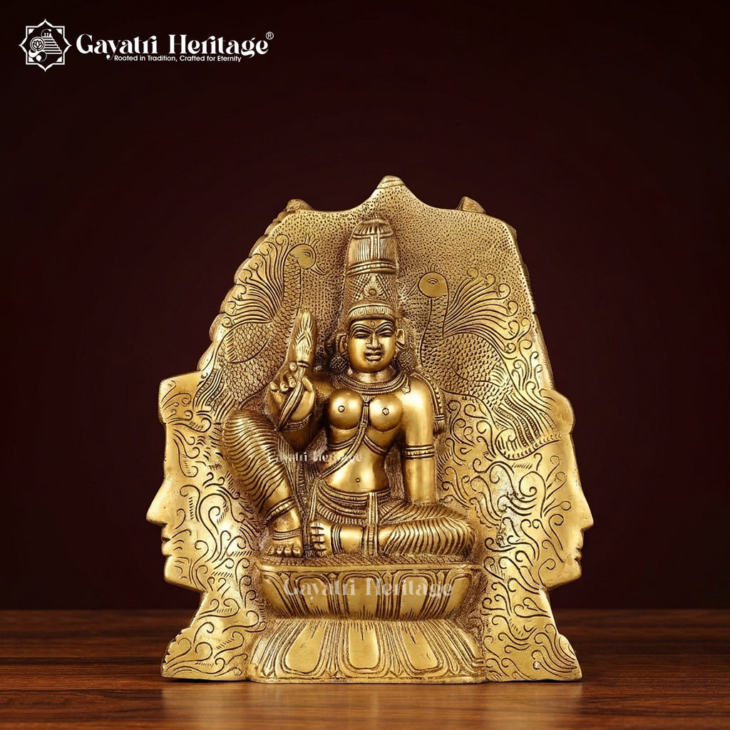 Brass Shiva Head Behind Parvati – Divine Detail in Brass | Gayatri Heritage