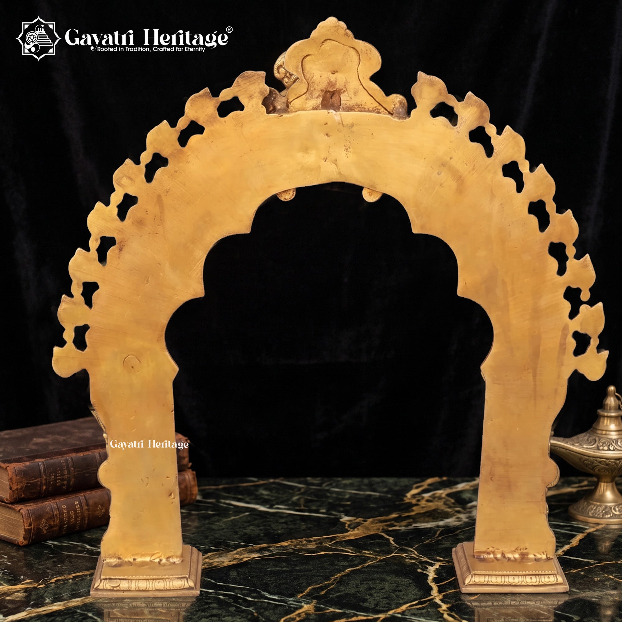 Brass Prabhavali with Kirtimukhi – Temple Arch Decor | Gayatri Heritage