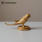 Brass Parrot Statue | Traditional Indian Bird Figurine | Home Decor & Tabletop Accent