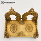 Brass Pooja Singhasan – Handcrafted Deity Throne for Home Temple | Gayatri Heritage