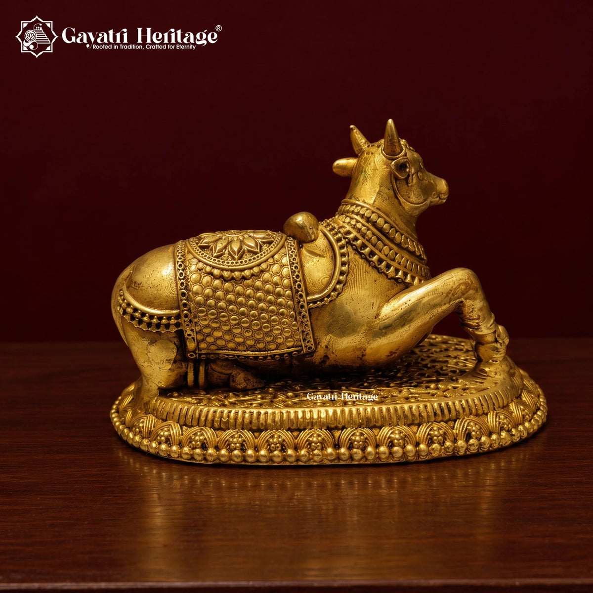 Brass Nandi Bull Idol, Nandi Maharaj Statue, Shiva Vahan, Mahadev Devotee, Hindu Pooja & Home Decor