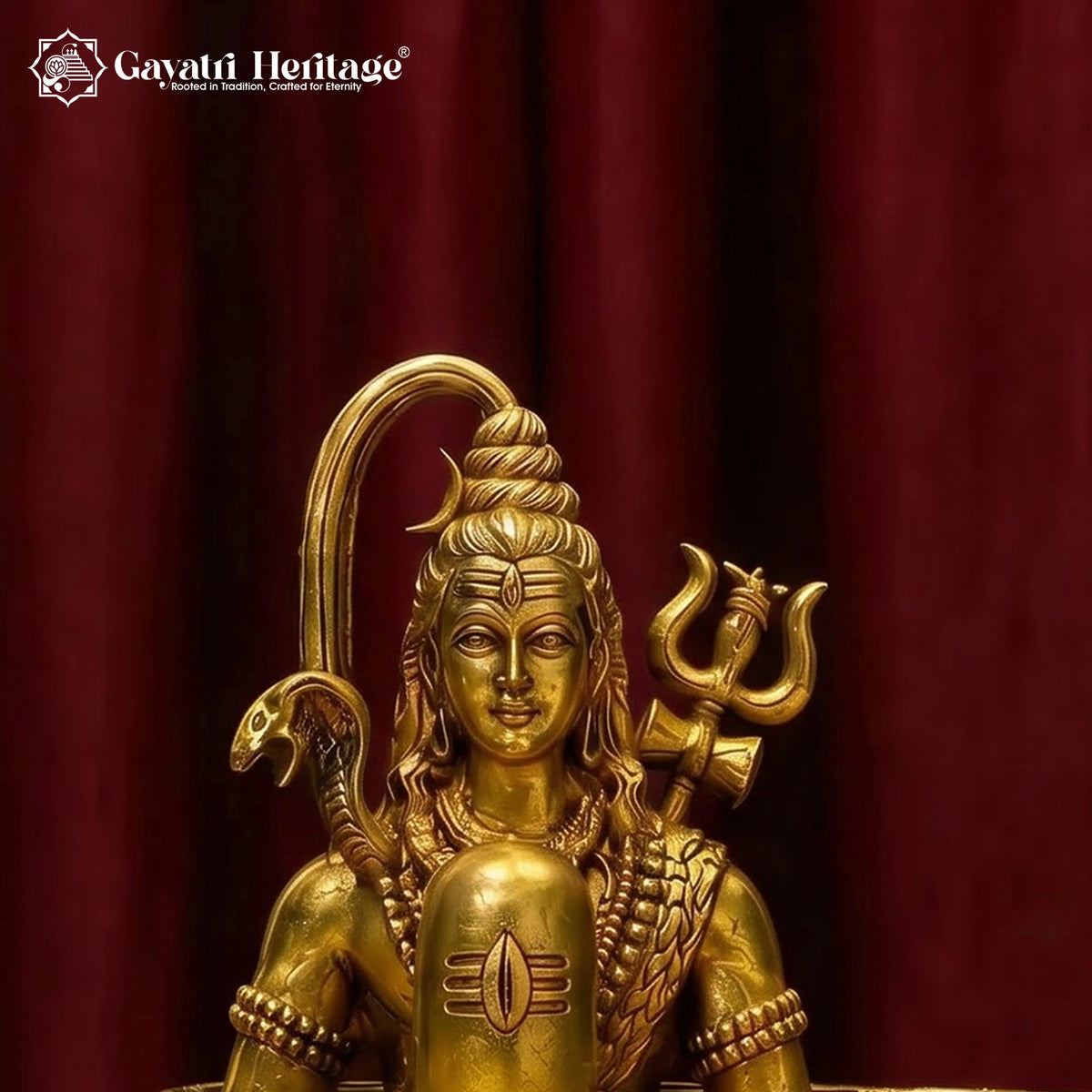 Brass Shiva Lingam with Nandi Set – view 3 of 6