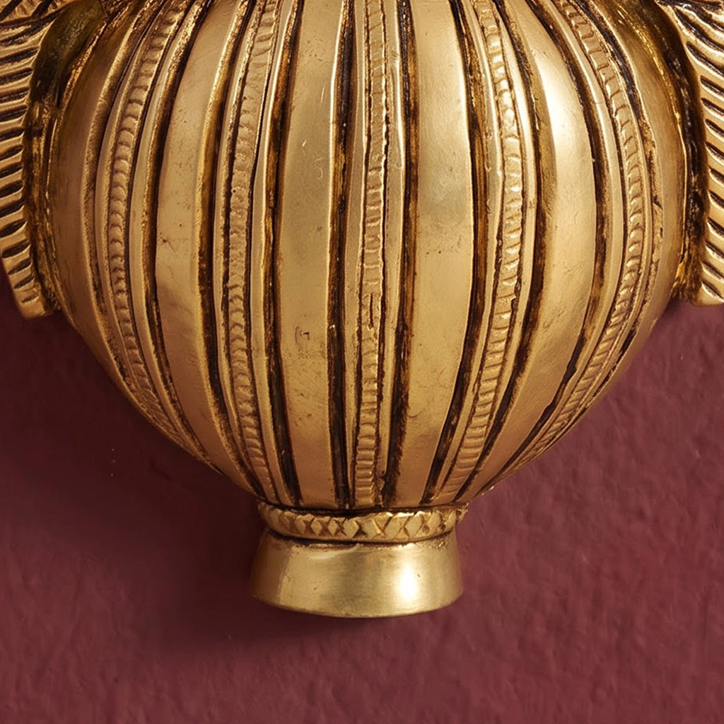 Brass Wall Hanging Kalash with Peacock | Traditional Pooja Room, Mandir & Entrance Decor