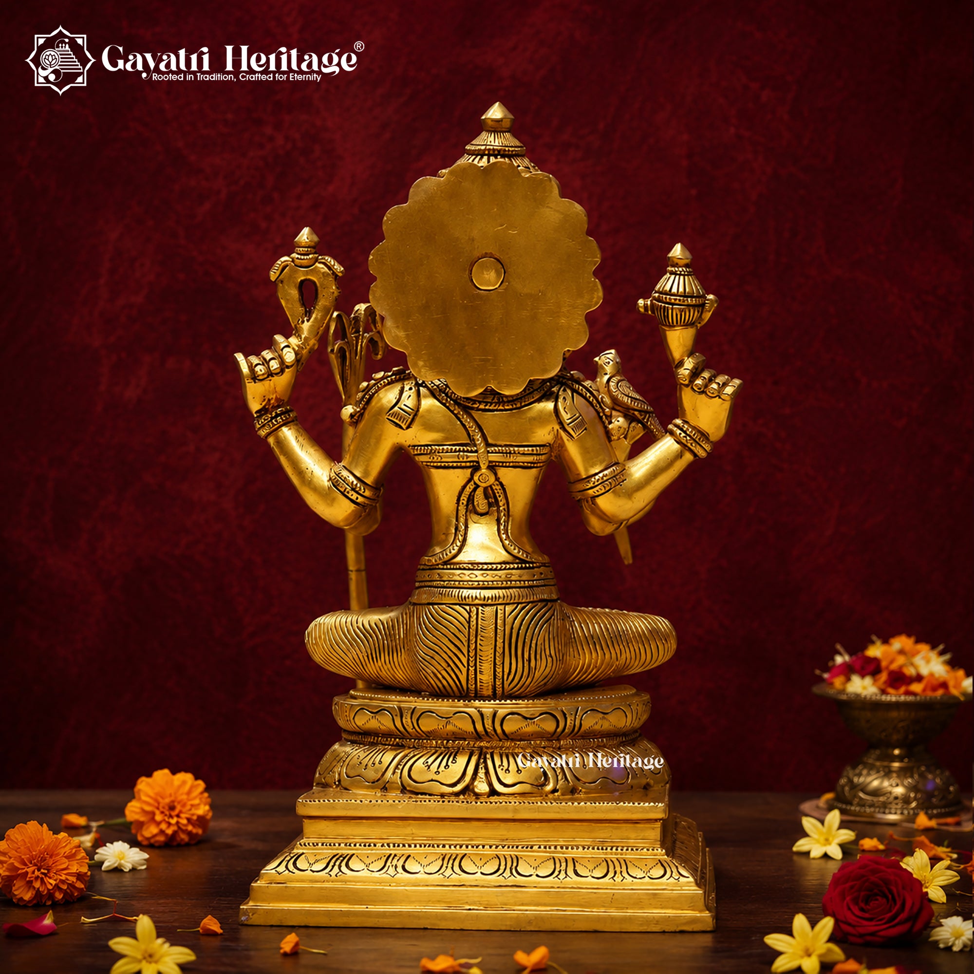Brass Kamakshi Amma Idol 12 Inch – South Indian Devi Statue for Home Temple | Gayatri Heritage