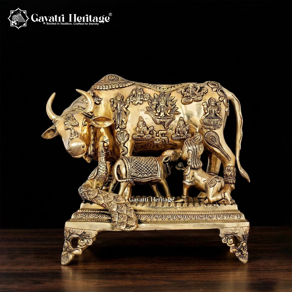 Brass Cow and Calf – view 2 of 3