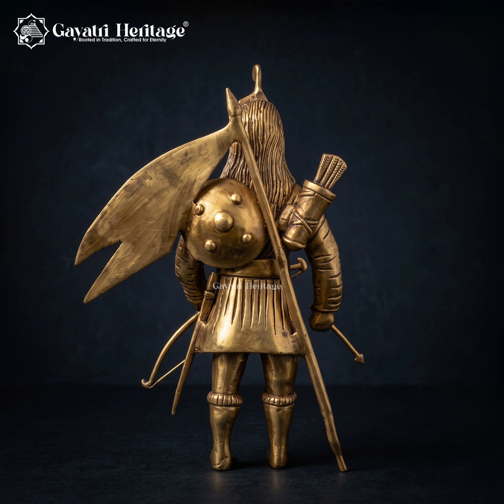 Brass King Yalamber Statue | Nepali Warrior Sculpture | Traditional Himalayan Art | Home Decor & Gift