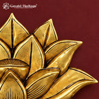 Brass Lotus Wall Hanging | Antique Gold Finish Flower Art | Handmade Wall Decor for Home