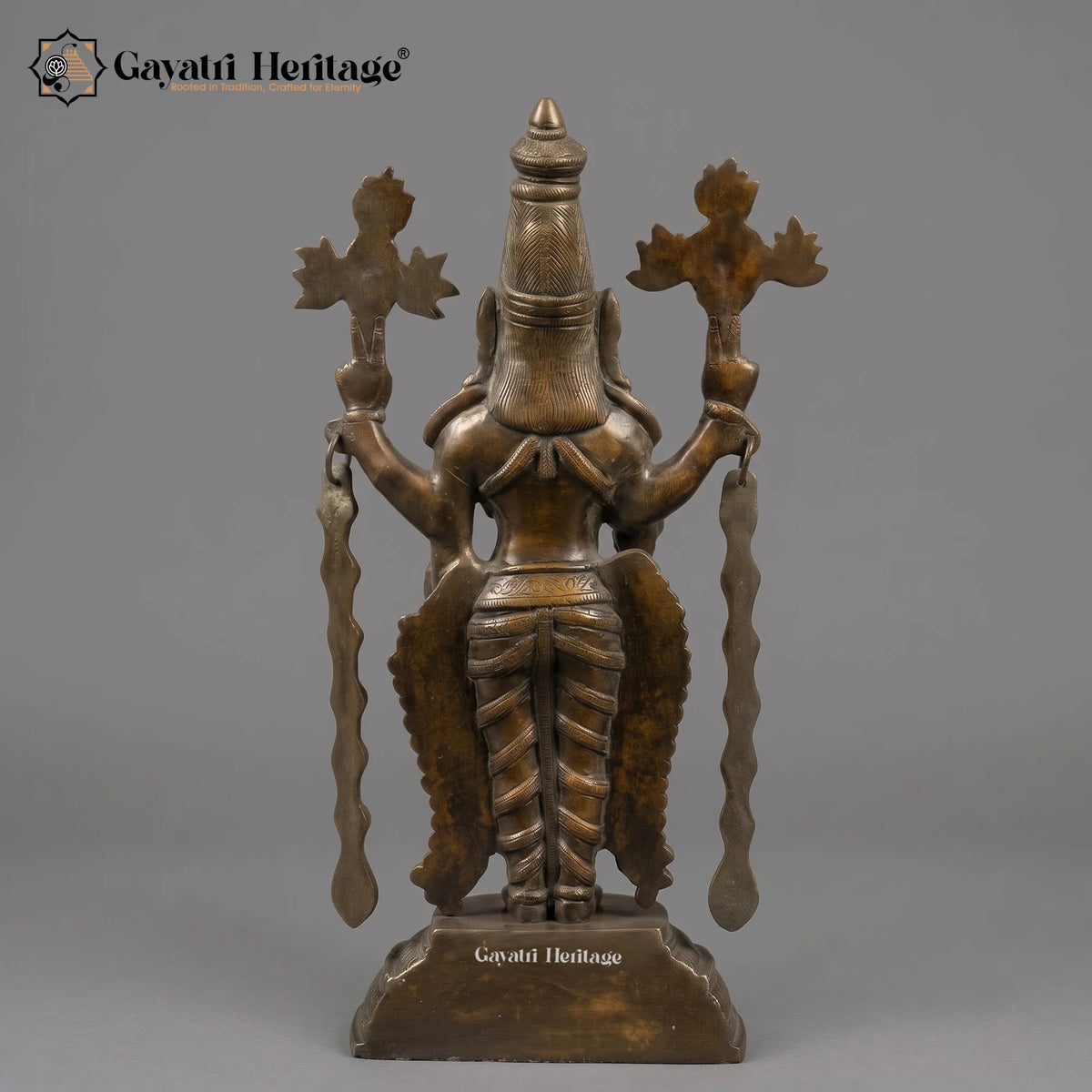 Brass Tirupati Balaji Statue | Black Antique Finish | Standing Venkateswara Idol (16 Inch)