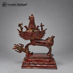 Brass Sarabeswara Swamy Statue | Antique Red Finish | Handcrafted Hindu God Idol