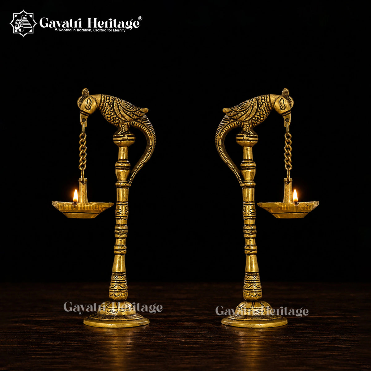 Brass Parrot Lamp (Pair) – view 3 of 3