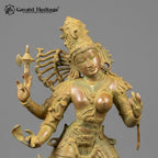 Brass Ardhanarishvara Statue, Dancing Shiva Parvati Sculpture, Antique Patina Hindu Deity Idol, Handcrafted Collector Decor