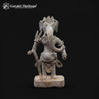 Rare Antique Brass Standing Ganesh Idol with Staff | Vintage Style Ganesha Statue