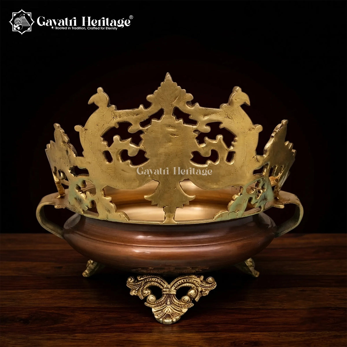 Brass Urli with 5 Diyas – view 3 of 3