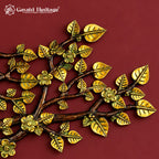 Brass Kalpavriksha Tree of Life Wall Art | Brown Gold Finish Hanging Sculpture | Handmade Living Room Decor