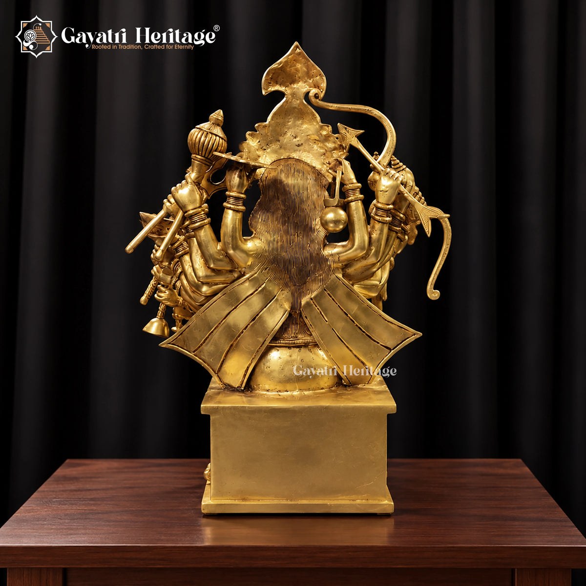 18-Handed Brass Durga Maa Statue – view 5 of 5