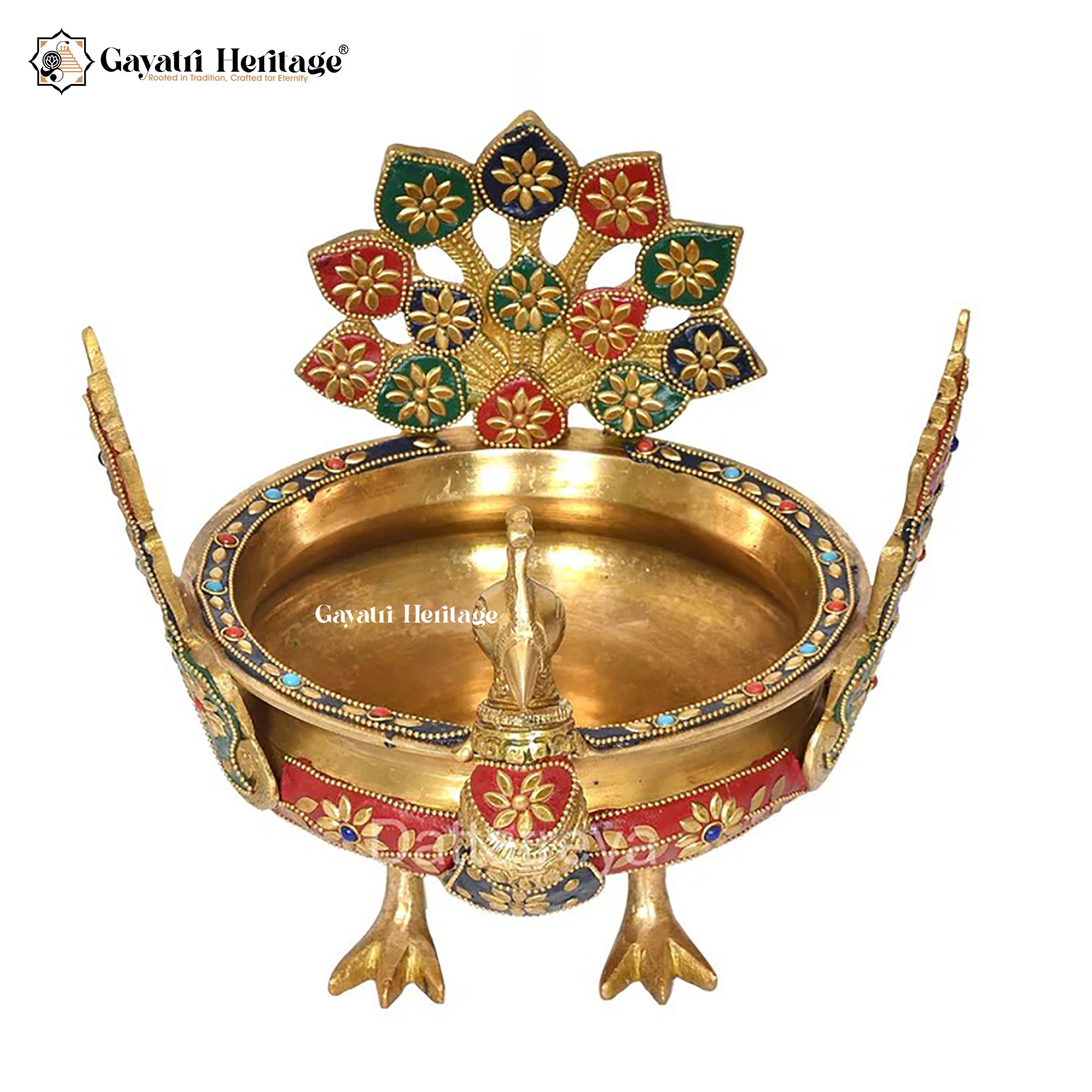 Brass Peacock Urli – Traditional Decor Bowl | Gayatri Heritage