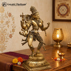Brass Dancing Ardhanarishvara Statue – Shiva Shakti Hindu Deity Idol | Gayatri Heritage