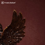 Brass Flying Horse Statue | Brown & Golden Pegasus Figurine | Antique Finish Handmade Home Decor Gift