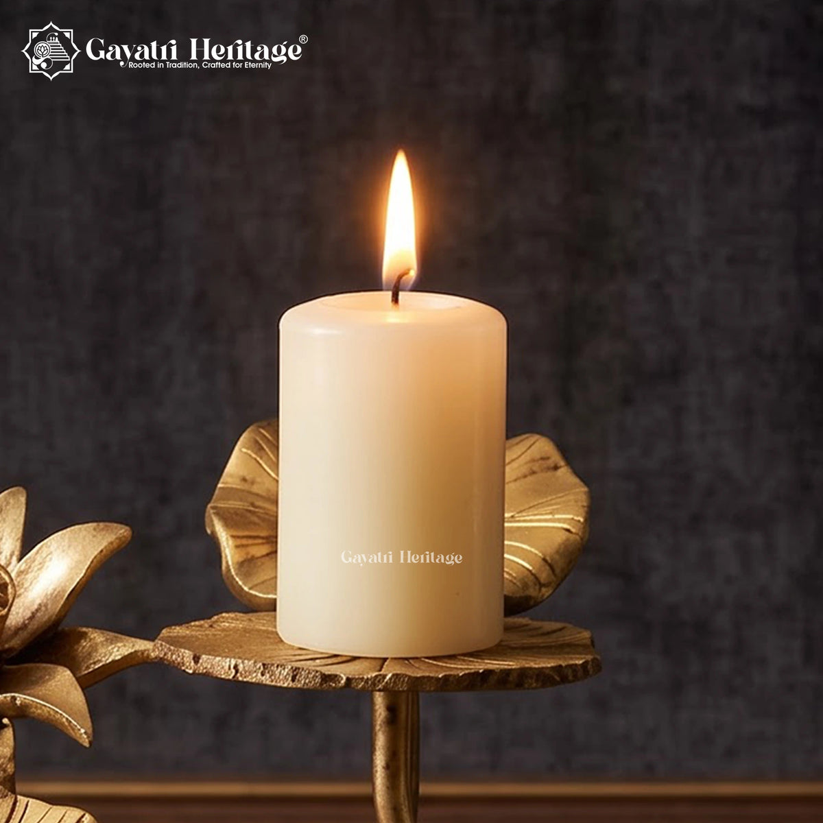 Brass Lotus Candle Stand – view 3 of 4