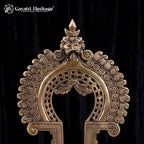 Brass Prabhavali with Kirtimukha and Yali | Traditional Temple Idol Arch (10 Inch)