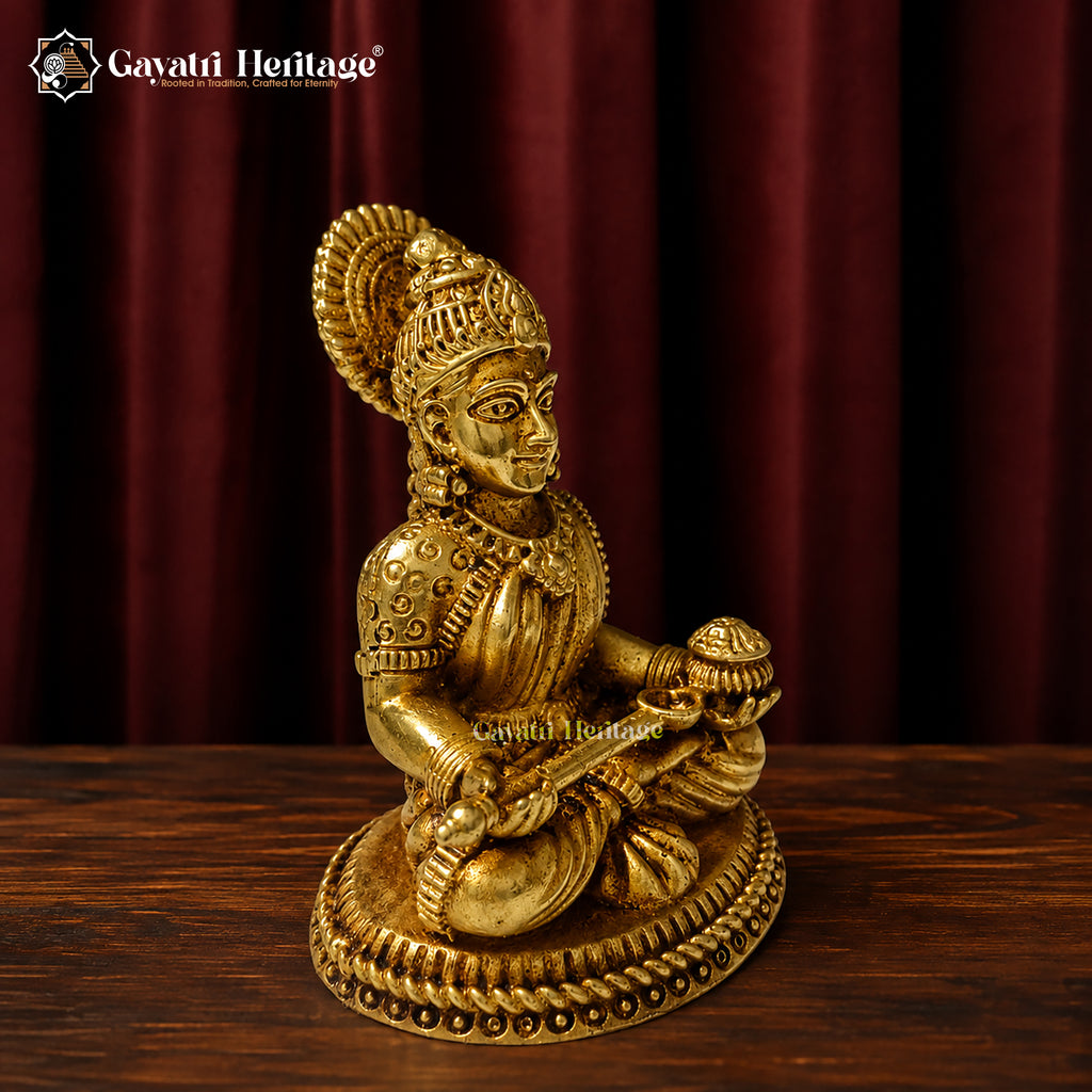 Brass Annapurna Idol | Goddess Annapurna Murti | Home Temple Pooja Decor | Spiritual Gift