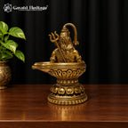 Brass Shiva Lingam Statue with Lord Shiva Idol – view 4 of 4