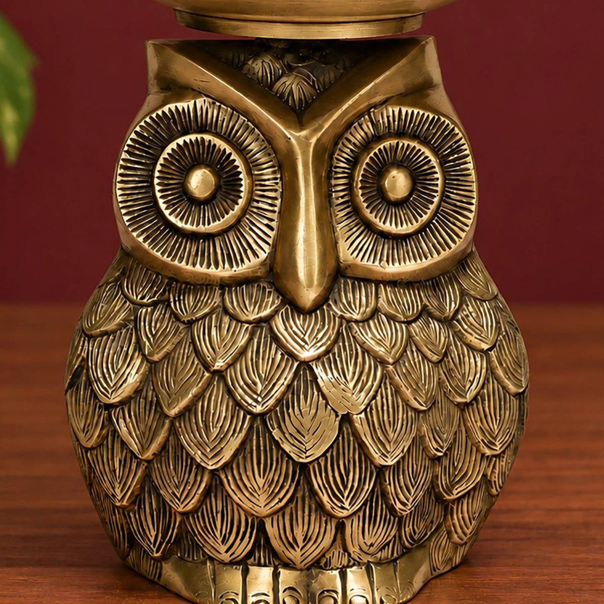 Brass Owl Urli with Bells – Handmade Lakshmi Owl Flower Bowl, Floating Candle & Diwali Decor