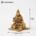 Brass Lord Shiva Statue | Meditating Shiva Idol with Om Blessing Hand | Pooja Room & Temple Decor | Spiritual Gift