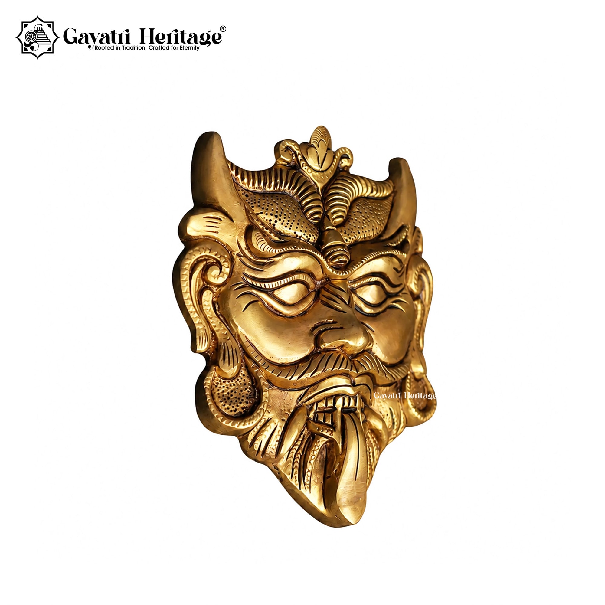 Brass Kirti Mukha Wall Hanging – Sacred Temple Decor | Gayatri Heritage