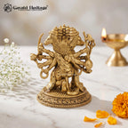 Brass Panchmukhi Anjaneya Statue | Five-Faced Bajrangbali Idol | Handcrafted Hanuman Murti | Vastu & Pooja Decor