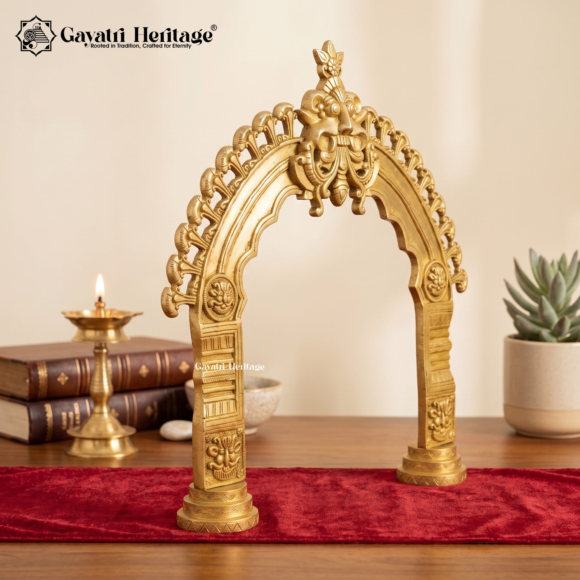Brass Large Prabhavali Frame – Deity Arch Decor | Gayatri Heritage