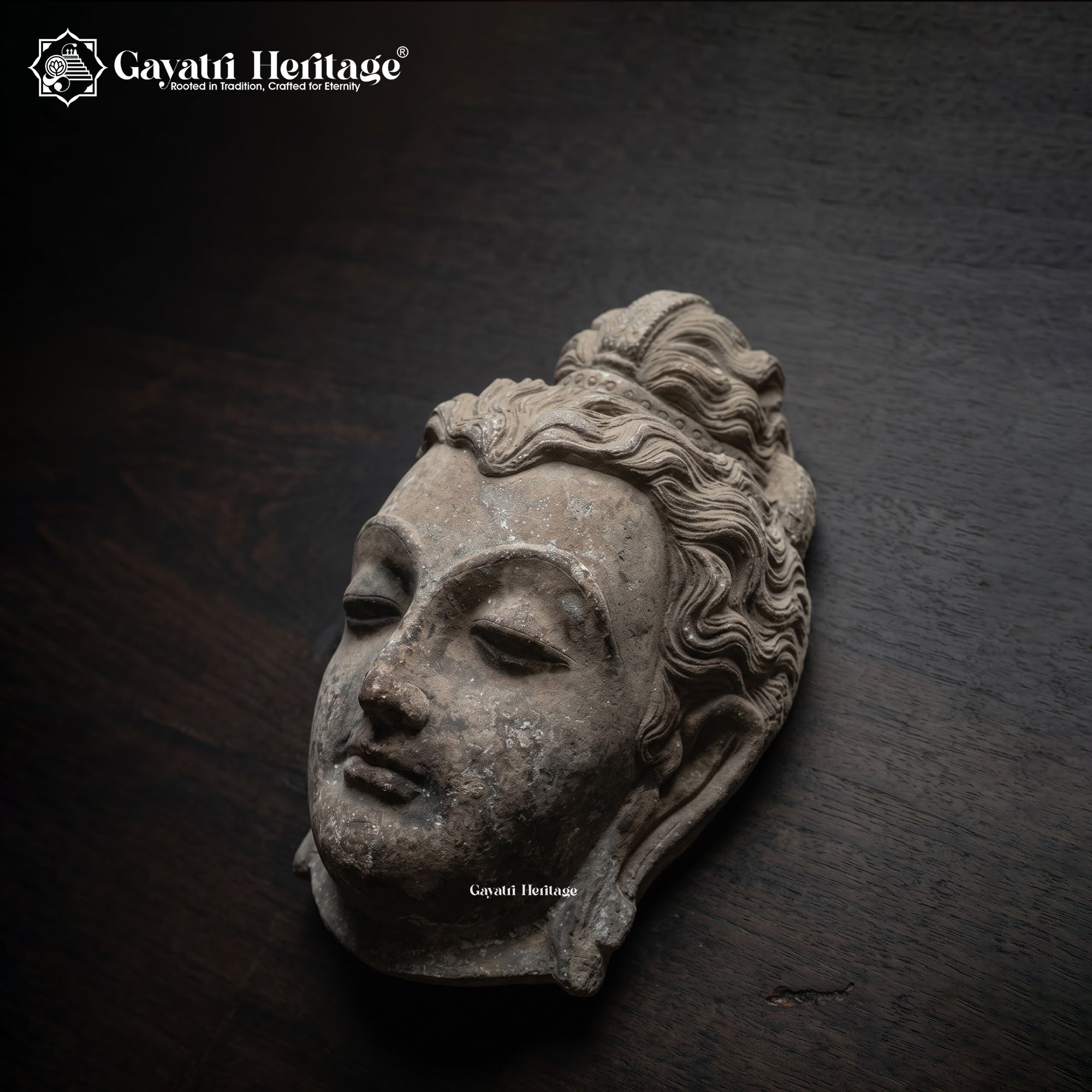 Antique Brass Shiva Wall Hanging | Serene Meditative Face Sculpture | Rare Old Metal Art Collectible Wall Decor