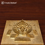 Small Brass Shree Yantra 3D Model | Meru Shri Yantra | Home Temple & Pooja Decor | Spiritual Gift