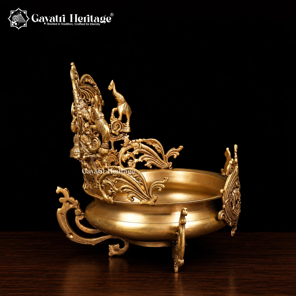 Brass Ganesha Urli – view 3 of 4