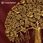 Brass Kalpvriksha Tree Wall Hanging, Large Tree of Life Wall Art with Birds, Indian Brass Wall Decor