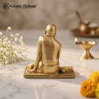 Brass Neem Karoli Baba Statue | Handcrafted Sitting Baba Murti | Spiritual Guru Idol | Meditation & Pooja Decor