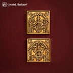 Brass Ashtalakshmi Wall Hanging Set | 9 Piece Lotus Panel | Eight Forms of Goddess Lakshmi Wall Decor
