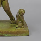 Brass Kaal Bhairav Statue with Dog | Antique Green Patina Finish | Handcrafted Lord Shiva Idol