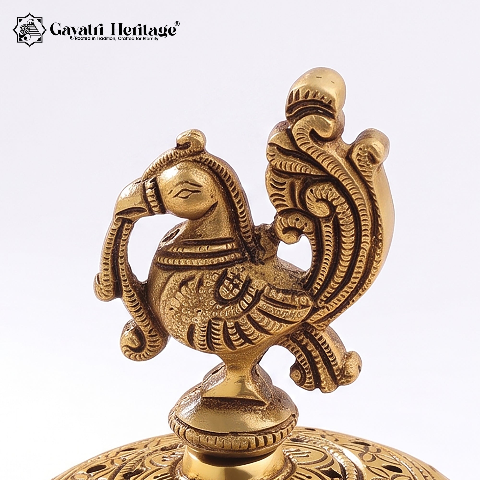 Brass Peacock Dhoop Dani & Incense Holder – Handcrafted Indian Pooja & Home Decor Gayatri Heitage